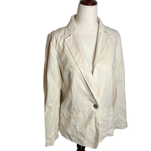 J.Crew $158 Relaxed Linen Blend Blazer Dusty Ivory Size 6 BY938 - Picture 3 of 9